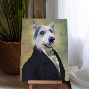Custom Pet Portrait Painting Canvas, Renaissance Dog Portrait from Photo, Memorial Gift For Dog Lover Pet Art Christmas Gift