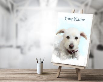 Custom Pet Portrait Painting Canvas, Renaissance Dog Portrait from Photo, Memorial Gift For Dog Lover Pet Art Christmas Gift