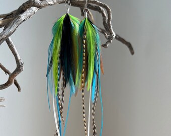 Extraterrestrial - Neon Feather Earrings