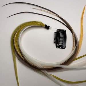 13” Boho Earth Fairy | Feather Hair Extension Clip | Long Hair Feathers
