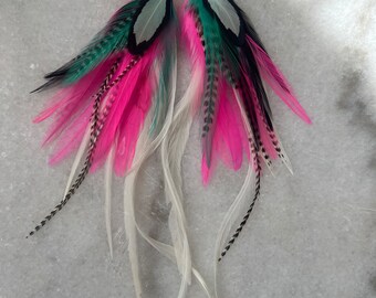 Watermelon Sugar - Long Spring Time Feather Earrings