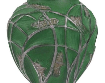 アールデコ サテンガラス 花瓶「ヴェルサイユ」特大、1930年 H