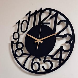 Large Black Metal Wall Clock: Modern Mandala Design, Silent Clock