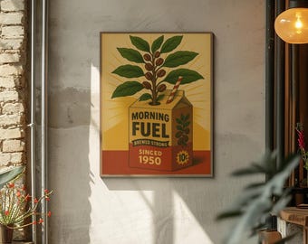 Vintage Coffee Wall Art – Rustic Kitchen Poster for Coffee Bar, Café Decor & Barista Lovers