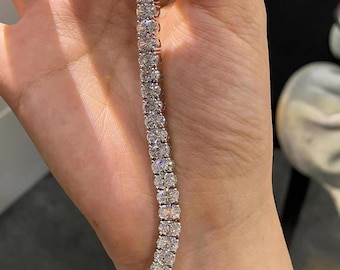 Celebrities Bracelet Oval Cut Moissanite Tennis Bracelet for women 14k Yellow gold Diamond Bracelet Wedding & Anniversary Gift for her