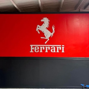 Ferrari wall letter - garage sign - wall art - garage wall sign - home decor - wall emblem - composite wall sign