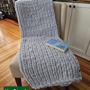 Made-To-Order Chunky Knit Blanket, Hand Knit Blanket, Jumbo Chenille Blanket, Chunky Knit Throw, Chenille Bedspread, Gift