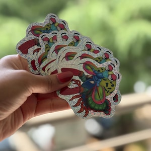 Crevette-Mante Stickers pailletés autocollants