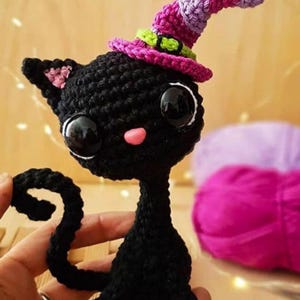 Halloween Crochet Cat Amigurumi PDF Pattern | Cute Black Cat Plush Toy | Beginner-Friendly Spooky Crochet Pattern