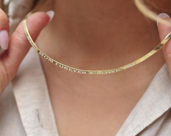 14K Solid Gold Herringbone Chain Necklace, Gold Snake Chain Necklace, Layering Necklace, Gift for Her, Mothers Day, Herringbone Woman
