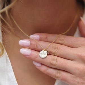 Engraved Name Necklace with Birthstone, Personalized Jewelry Gift for Bridesmaid, Silver Disc Letter Pendant Necklace, Necklace for Mom
