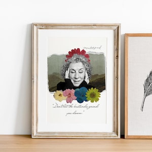Unique vintage-inspired Margaret Atwood literature poster, feminist quote prints, literature quote lovers,inspirational feminism artwork