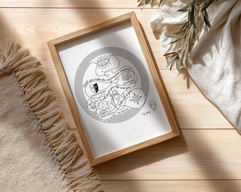 Jung Quote Printable Poster Psychology Wall Art for Therapy Office Decor Shadow Work Line Illustration