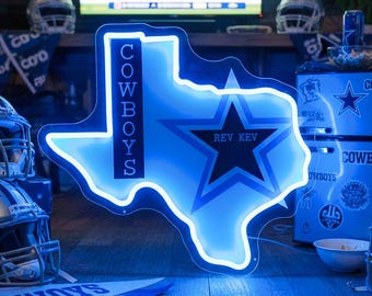 Custom Texas Cowboys Neon Sign: Game Room LED Wall Decor,Gift For Her/Him
