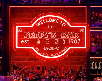 Custom Bar Neon Sign: Personalized Man Cave Decor