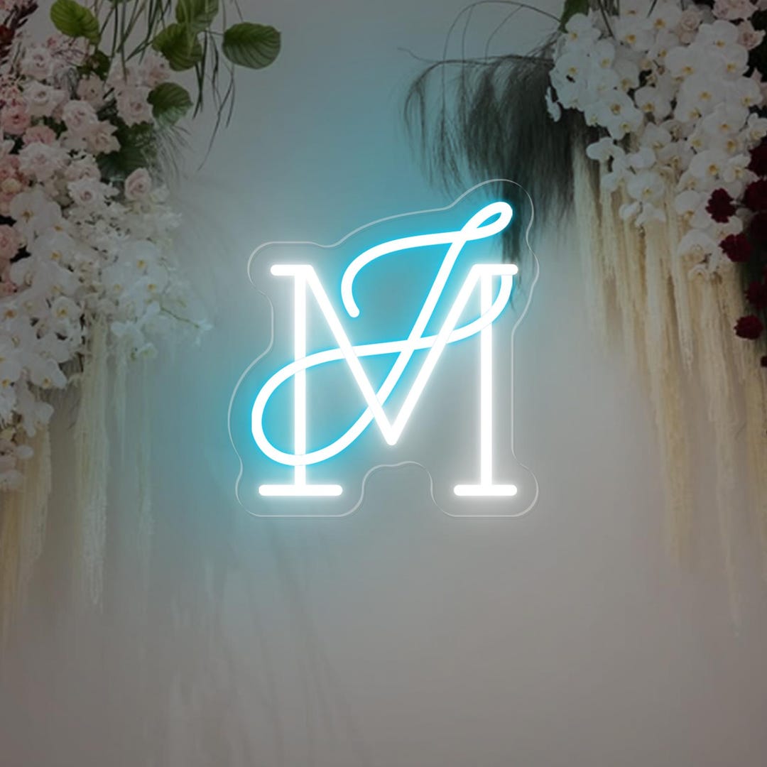 Custom Initials Wedding Neon Sign: Minimalist LED Party Backdrop - Etsy