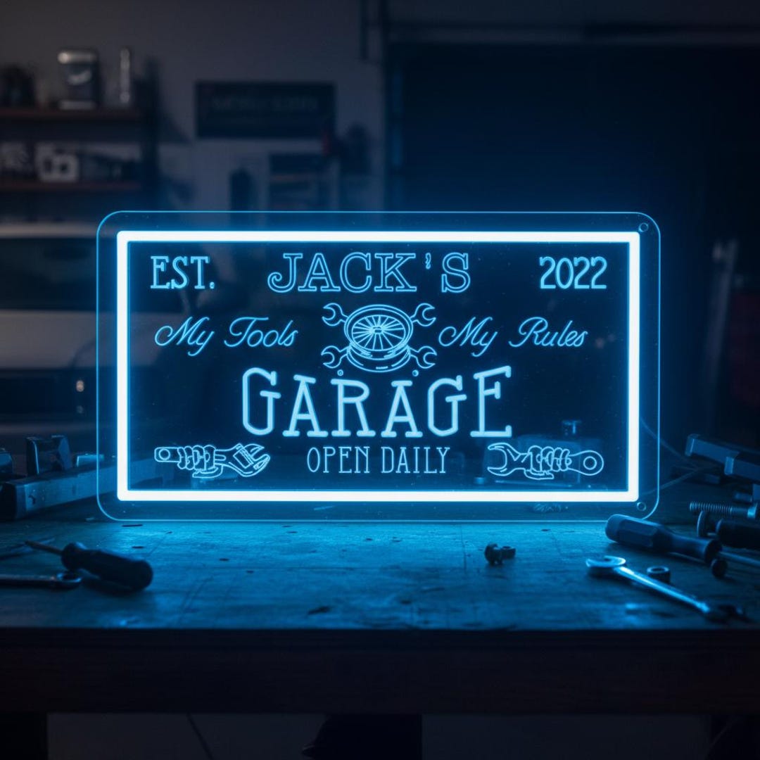 Custom Garage LED Neon Sign: Man Cave Tool Shop Decor - Etsy