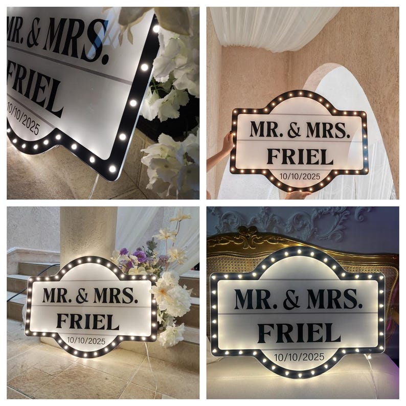 Custom LED Wedding Marquee Sign: Personalized Reception Decor - Etsy