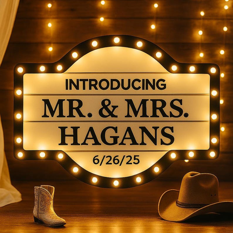 Custom LED Wedding Marquee Sign: Personalized Reception Decor - Etsy