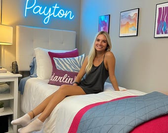 Custom Dorm Name Neon Sign,Neon Sign Bedroom,LED Name Sign,Personalized Gift for Kids,College Dorm Sign,Neon Sign Birthday,Dorm Wall Art