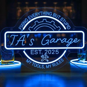 Letrero de neón LED personalizado para garaje: Decoración vintage para la guarida del hombre