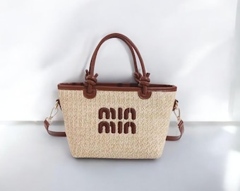 Boho Stroh Umhängetasche - Sommer Crossbody Strandtasche für Frauen