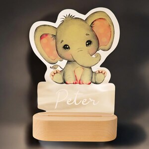 Veilleuse personnalisée pour enfants - Lampe acrylique animal avec nom personnalisé, décoration de chambre à coucher LED, cadeau pour bébé