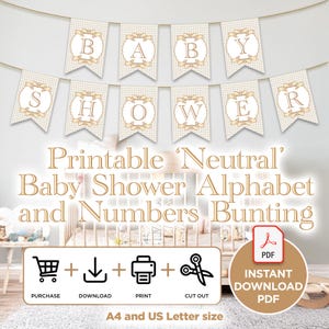 Guirlande de fanions pour baby shower, drapeau neutre, décoration de guirlande de fanions pour baby shower, guirlande neutre, sexe neutre, téléchargement numérique instantané
