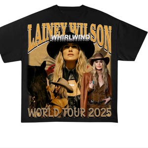 Lainey Wilson Whirlwind World Tour 2025 Tshirt PNG Design, Bootleg Tee