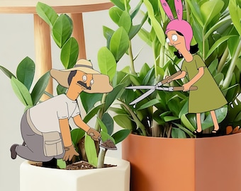 Bob's Burgers Garden Metal Stake,Characters Garden Decor,Gift For Gardener,Garden Decor,Potted Plants Decor,Planter Box Signs