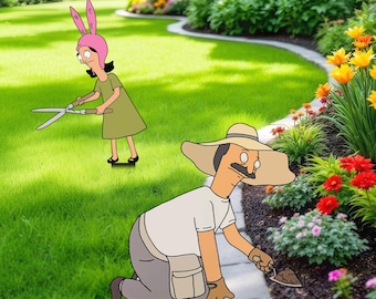 Bob's Burgers Garden Metal Stake,Characters Garden Decor,Gift For Gardener,Garden Decor,Potted Plants Decor,Planter Box Signs