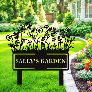 Gardener name Sign,Personalized Garden Metal Stake,Custom Garden Metal Sign, Flower Garden Name Sign,Gift for mom,Gift for Gardener