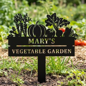 Personalized Vegetables Garden Metal Stake,Custom Vegetables Garden Metal Sign,Garden Name Sign,Garden Sign With Stakes,Gift for Gardener