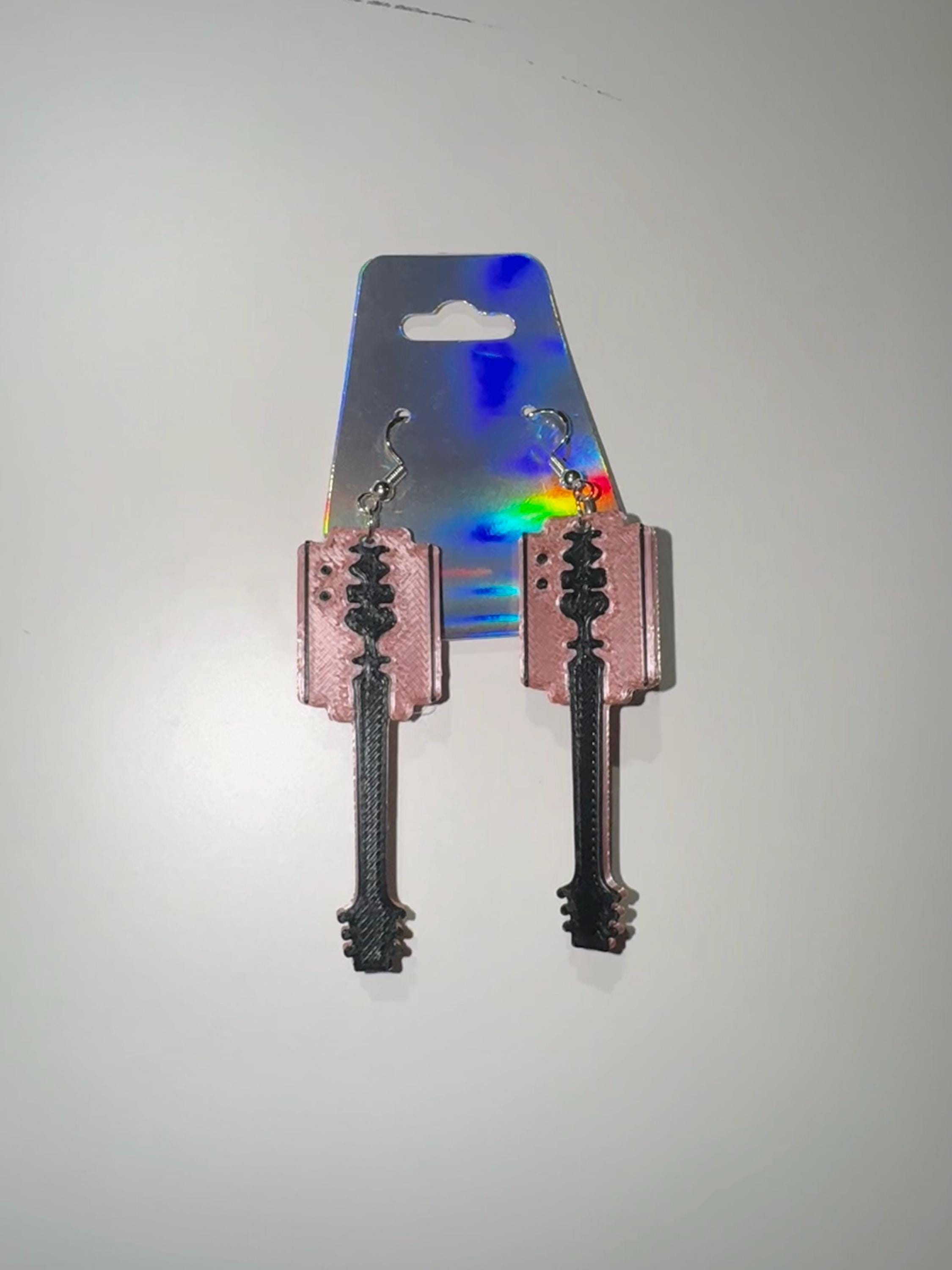 サプライ・アクセサリ・グッズ ra MGK Pink Razor Blade Guitar Earrings - Etsy