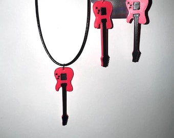 MGK Tickets To My Downfall guitar Earrings and necklaces