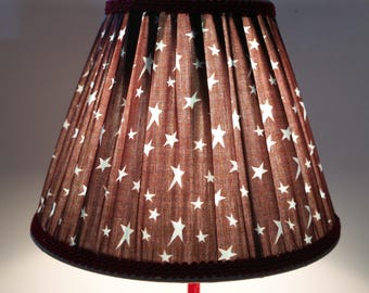Hand-sewn pleated fabric lampshade
