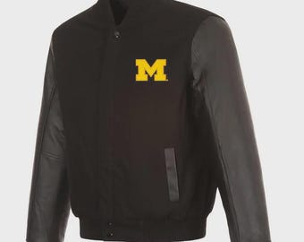 Veste Universitaire Bomber Homme Laine Et Cuir Noir - Tailles XS à 5XL, Neuve Avec étiquette
