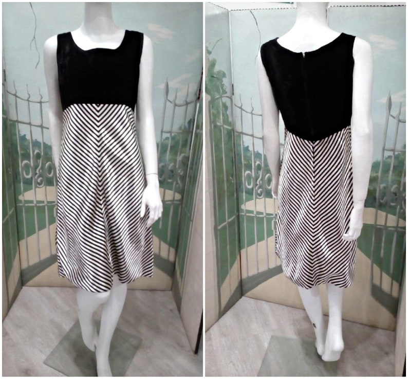 black and white 70s dress