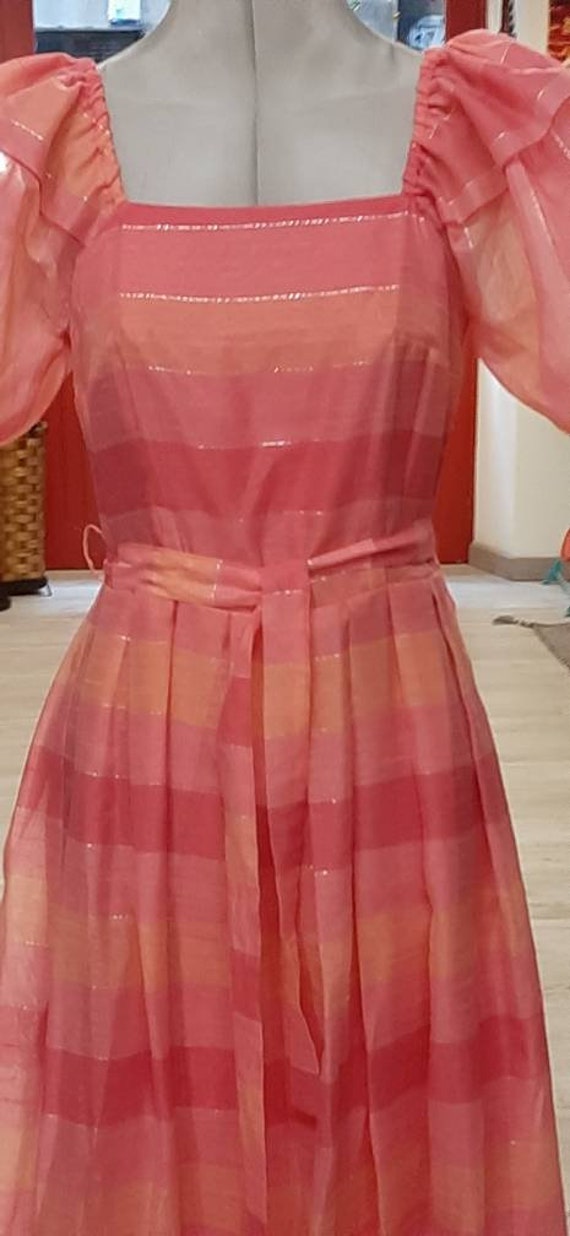 Boho Pink Maxi Dress vintage 80s