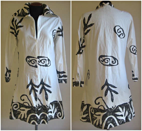 70s Mod Dress-Screen Printed