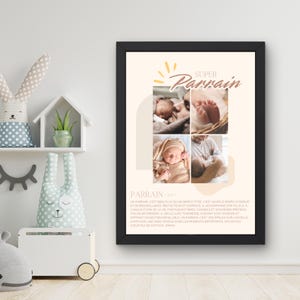 Affiche Parrain Personnalisée à Encadrer
