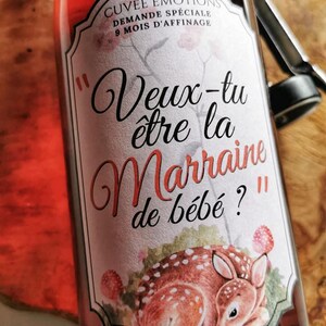 Etiquette bouteille Marraine