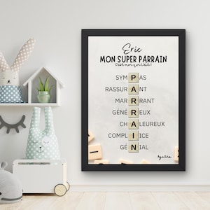 Affiche Parrain Scrabble Personnalisée à Encadrer