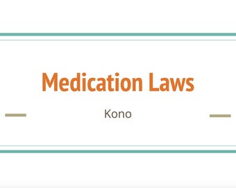Medication Laws for Pharmacy Technicians Presentation and Note Sheet