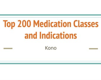 Top 200 Medikamente Indikationen und Klassen Notizen und Präsentation