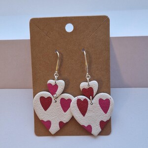 Heart Earrings, Handmade Polymer Clay Earrings