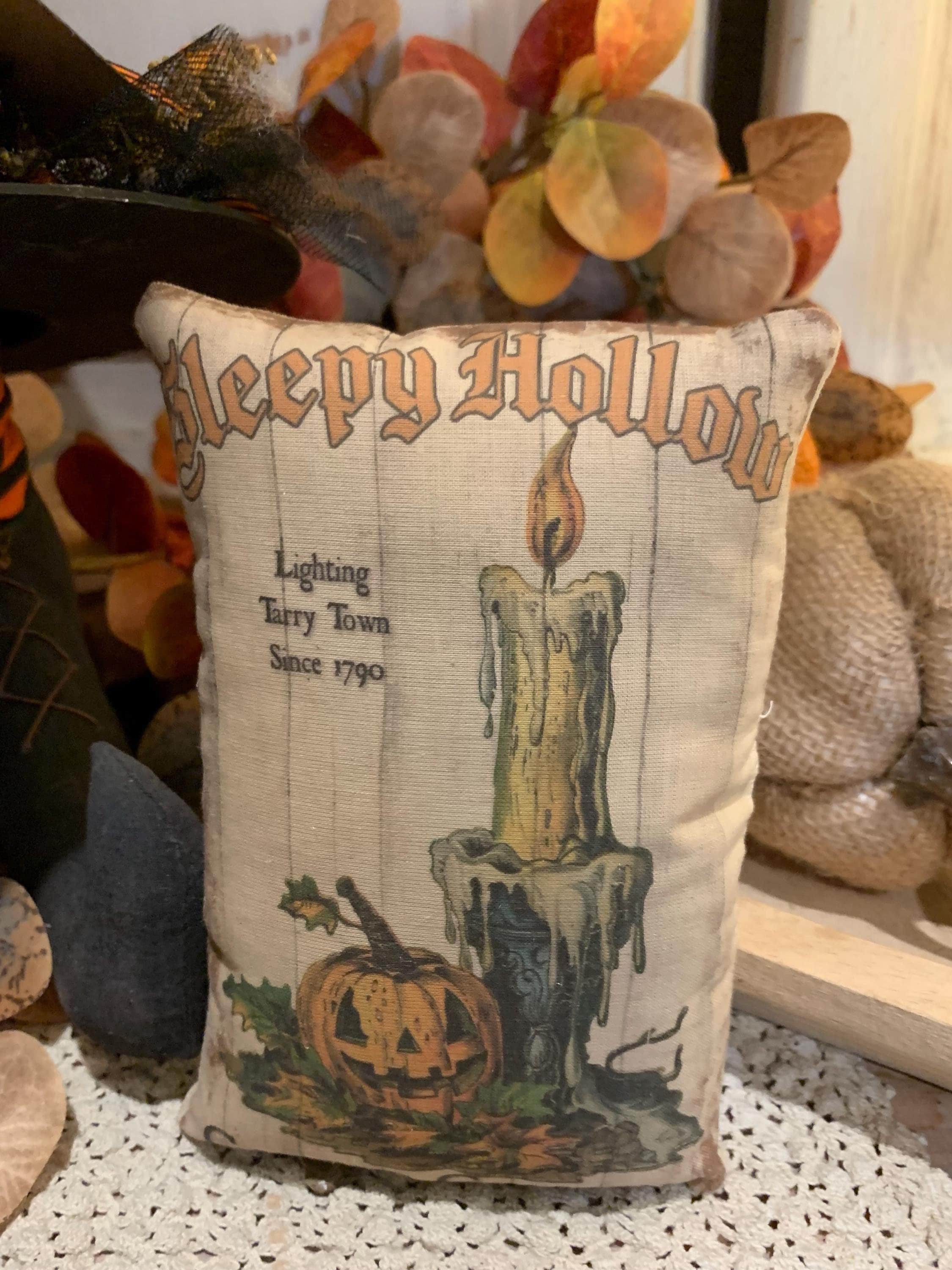 New~~ Primitive Vintage Sleepy Hollow Candles Halloween Art Print Bowl Filler Ornie Pillow (4”x7”) Vintage Hare