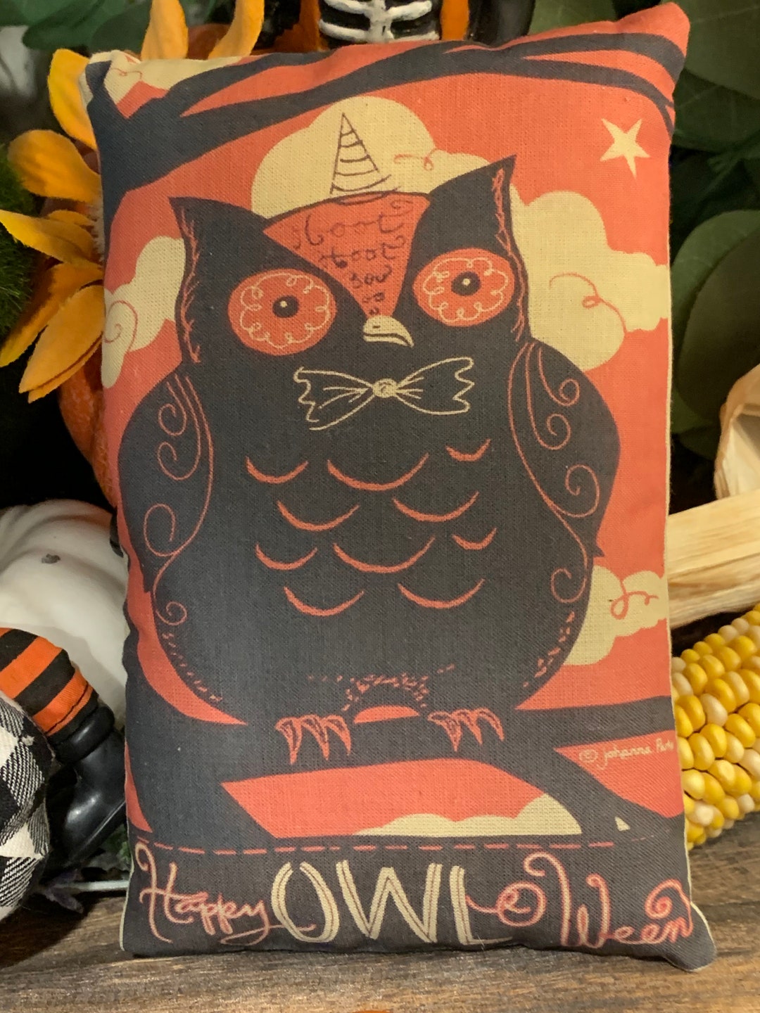 New~~primitive Vintage Halloween Owl Bowl Filler Pillow Tuck Vintage ...