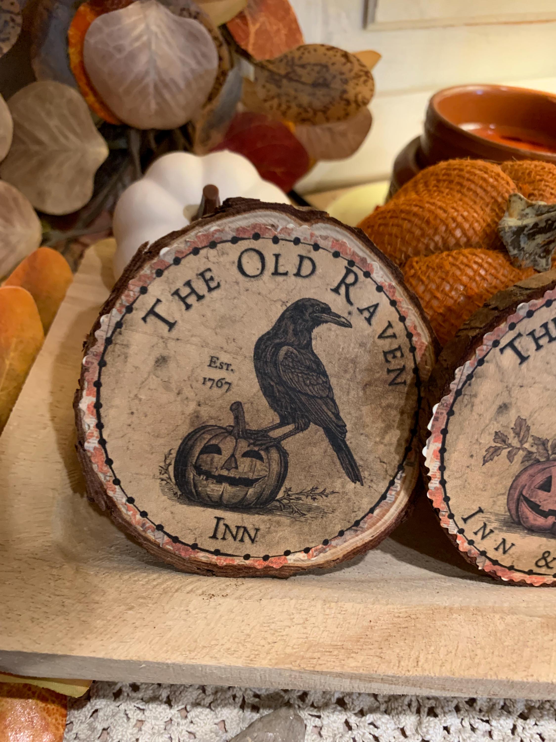 Primitive Raven & Crow Halloween Wood Slice Ornies - Set of 3 - Etsy