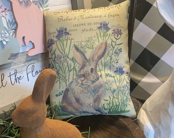 Vintage Bunny French Farmhouse (approximately 7”x 9”) Pillow Tuck Vintage Hare